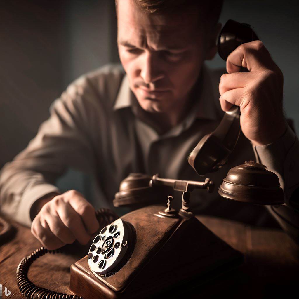 Old Fashioned Phone Call - AI Stock Photo