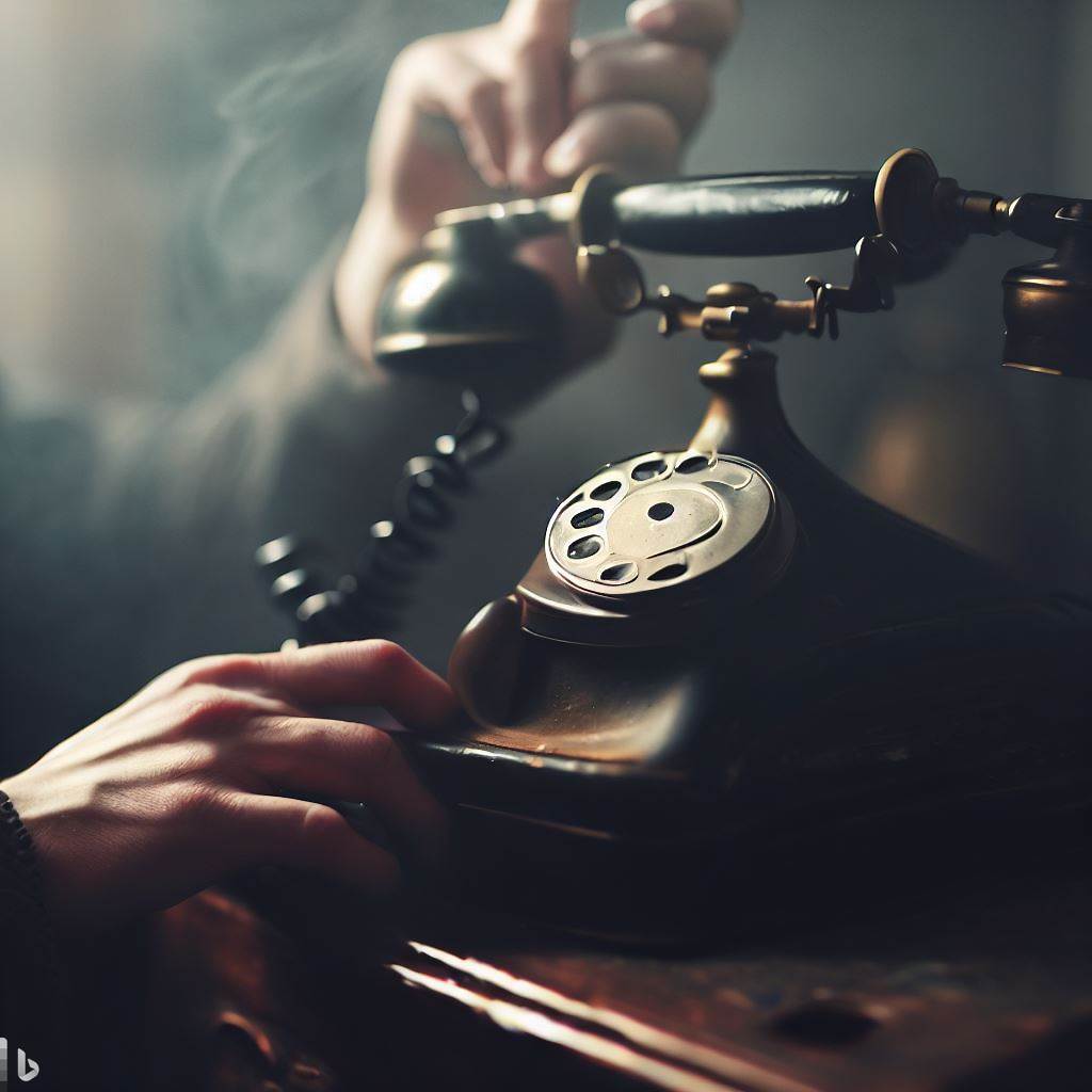 Old Fashioned Rotary Phone - AI Stock Photo