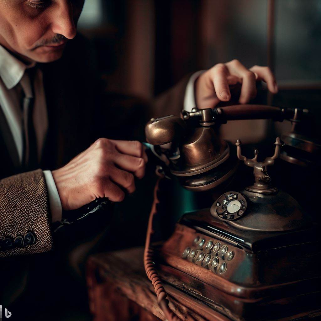 Old Time Phone - AI Stock Photo