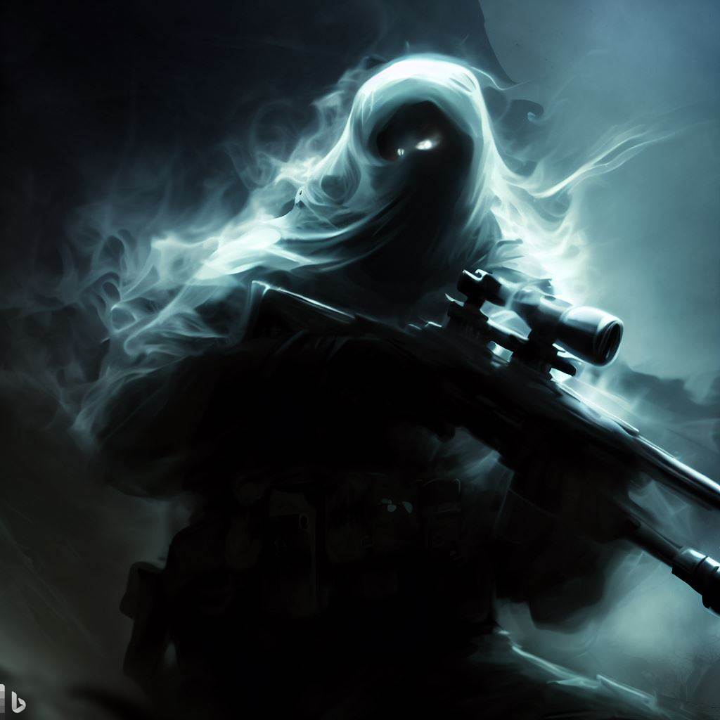 Whispy Ghost Sniper - AI Stock Image