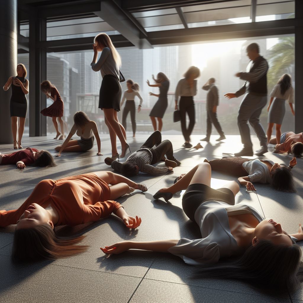 Women Fainting - AI Stock Photo