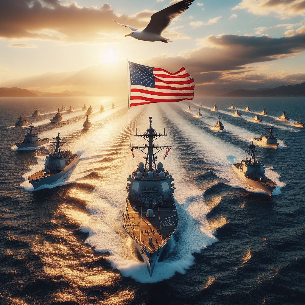 US Navy Ships - AI Stock Photo