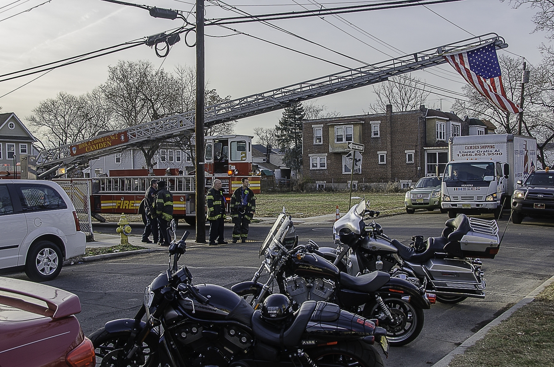 Battalion Chief Sam Balakas, Damon Truitt, Greg DePetris, Captain Frank Bottalico