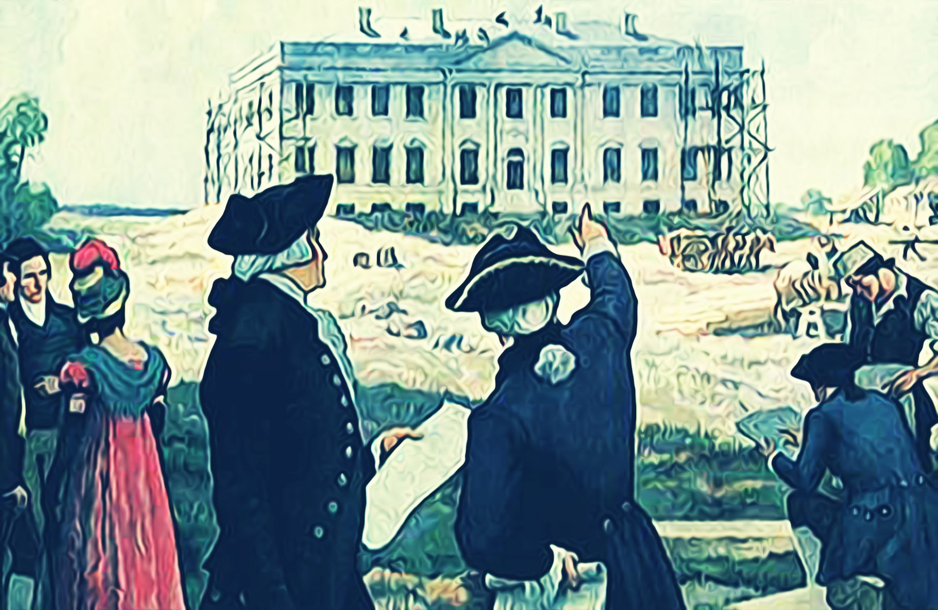 Founding Fathers White House Stock Photo