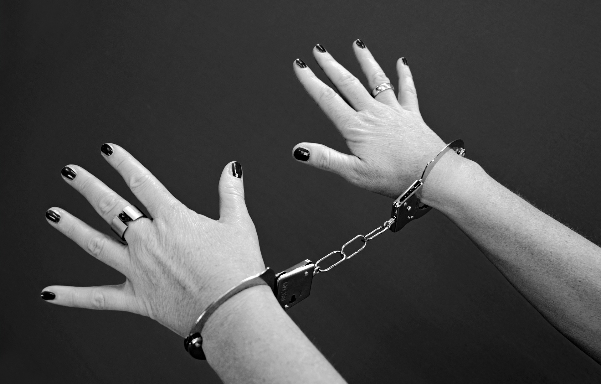 Woman Handcuffs Stock Photo