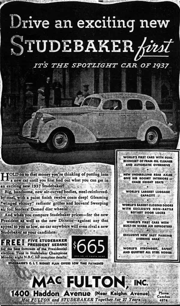 MacFulton Advertisement -1936