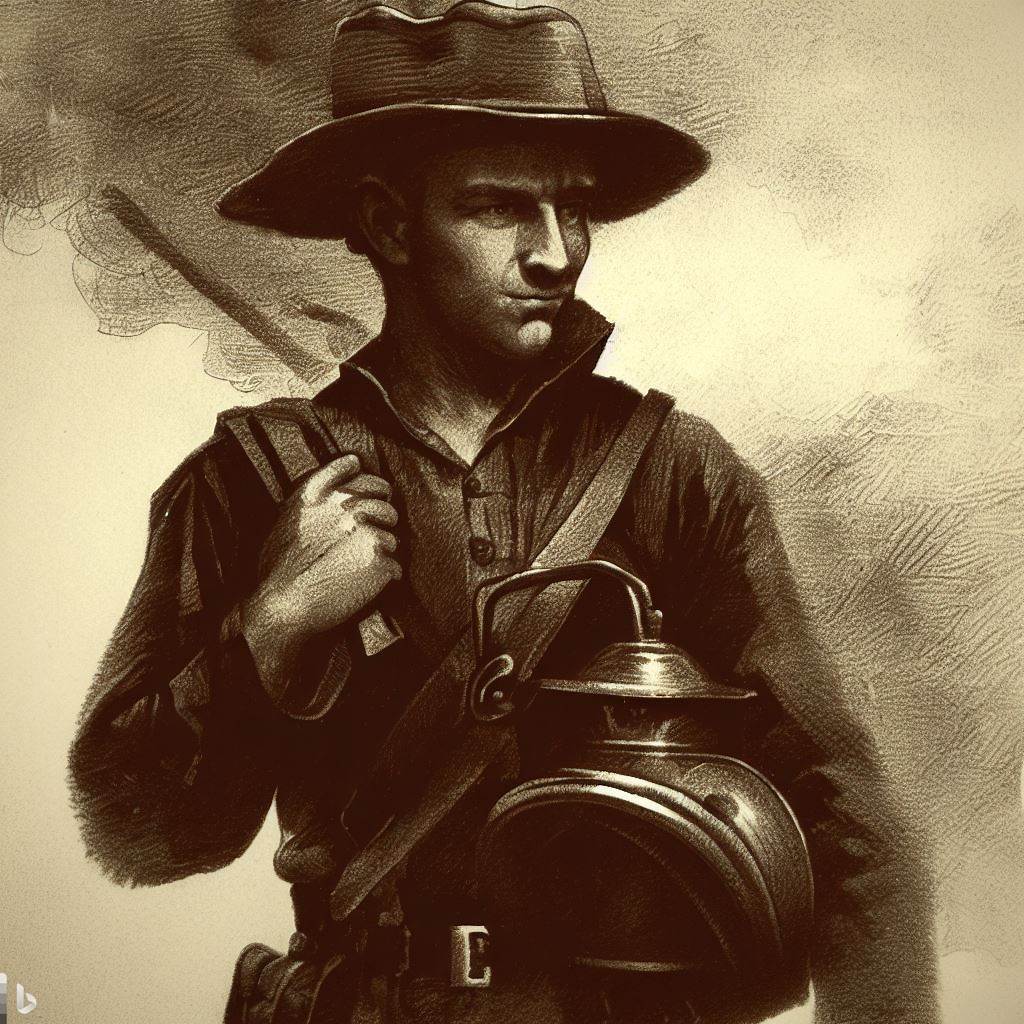 1876 Fireman - AI Photo