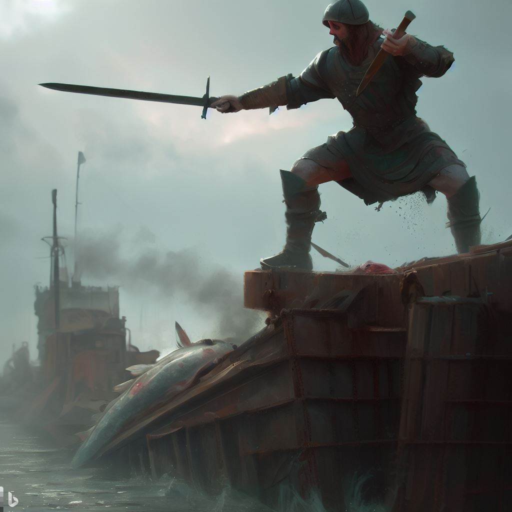 Slaying on Barge - AI Photo