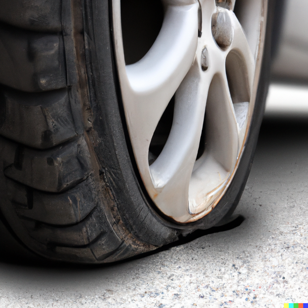 Flat Tire - AI Stock Photo