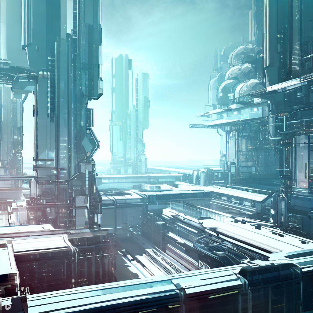 Futuristic Industrial City - AI Stock Photo