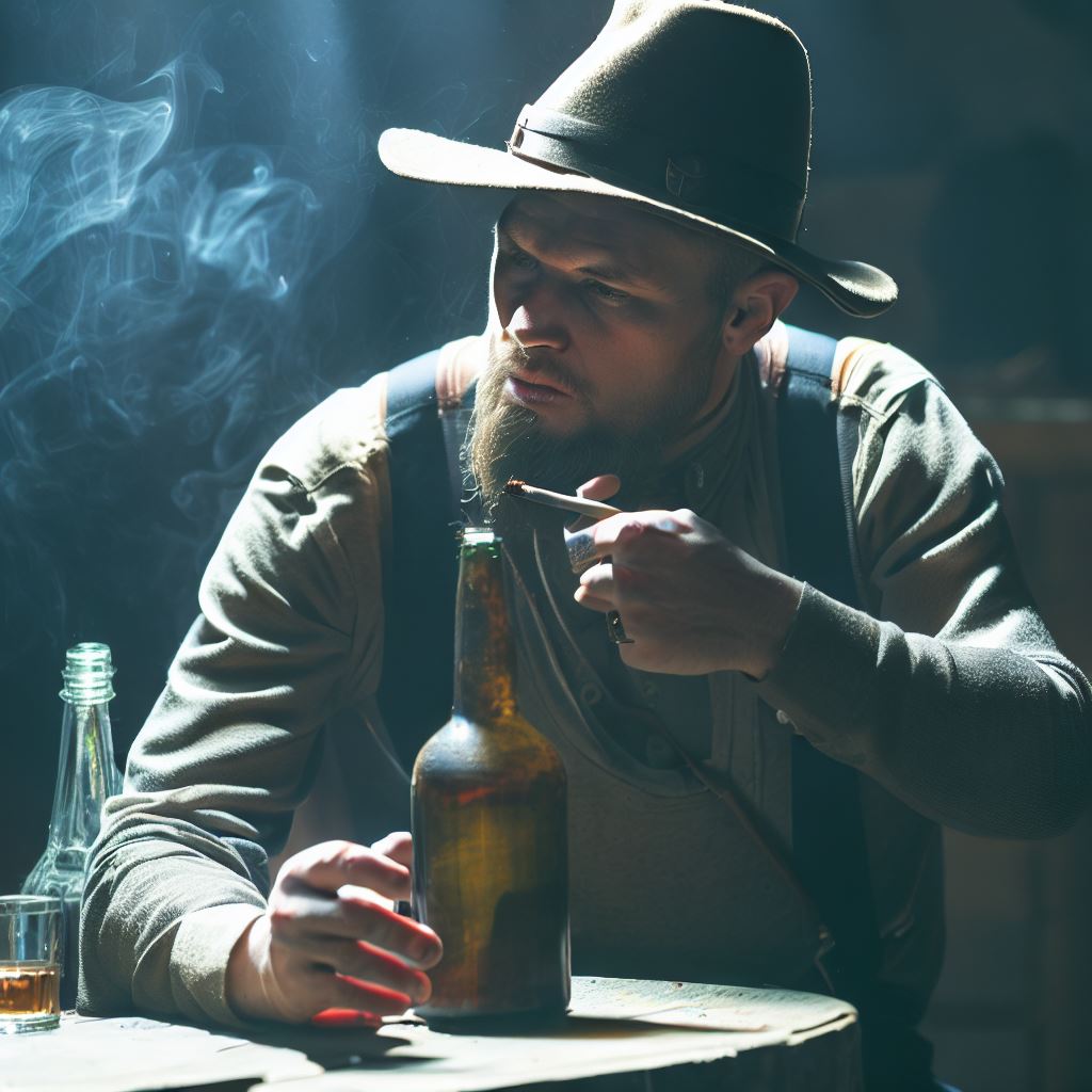 Drinking in a bar - AI Stock Photo