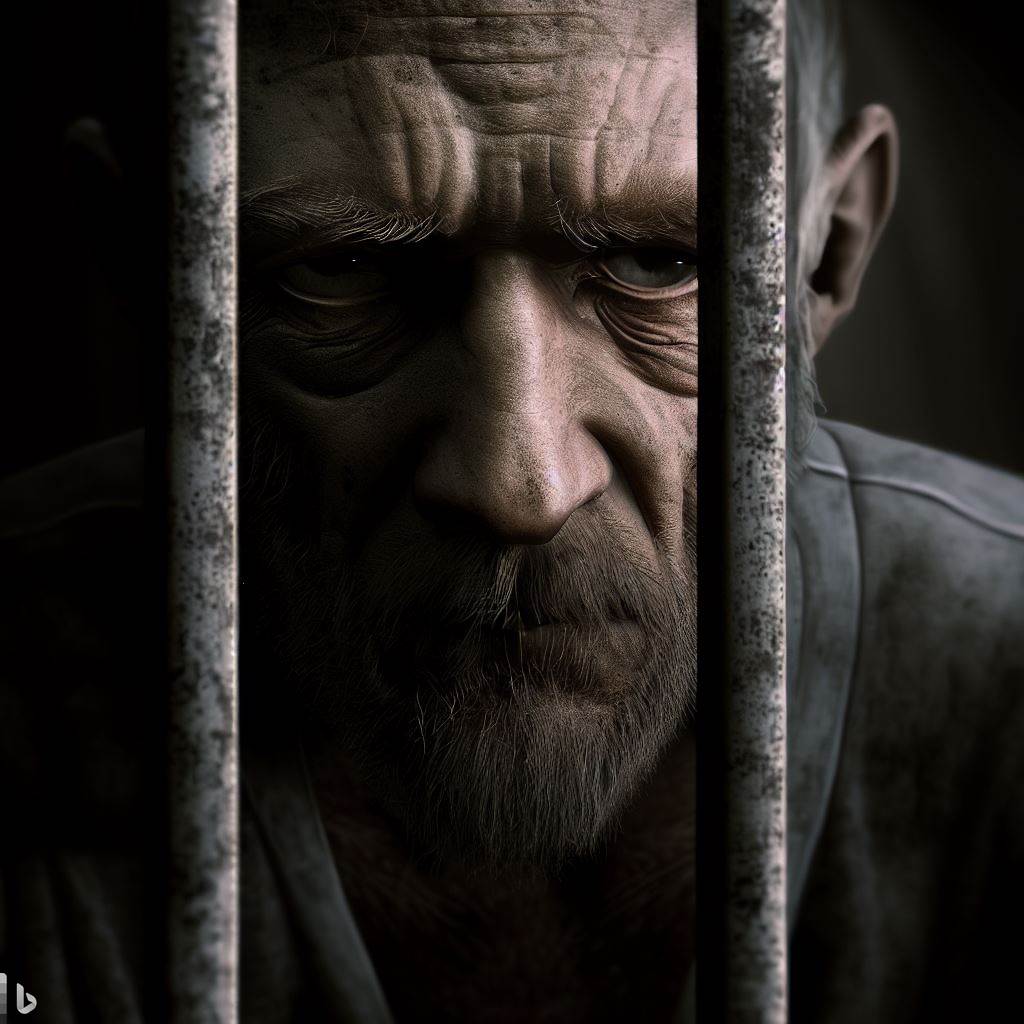 Man in Jail - AI Stock Photo