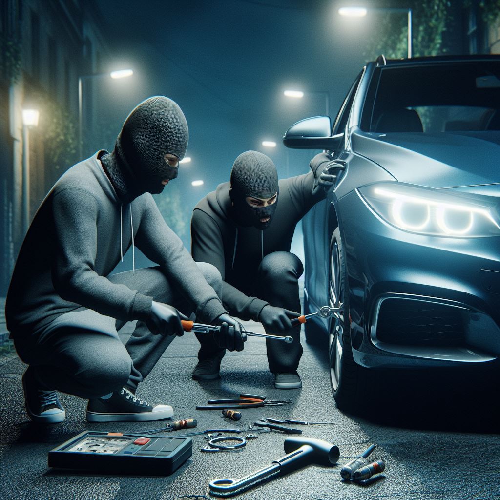 Car Auto Thieves - AI Stock Photo
