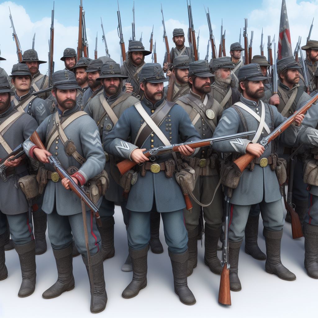 Civil War Military Soldiers - AI Stock Photo