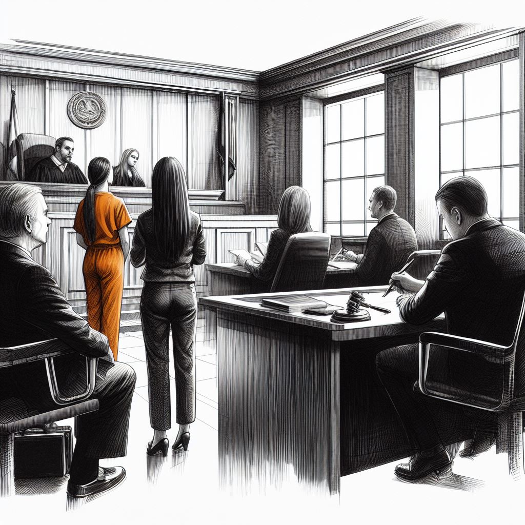 Criminal in Court - AI Stock Photo