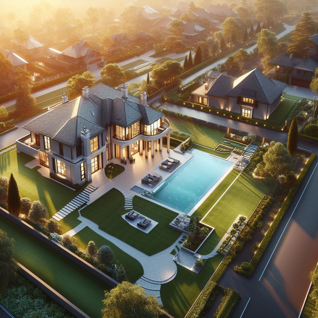 Estate Property House - AI Stock Photo
