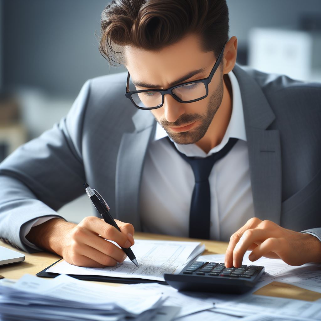 Filling out paperwork - AI Stock Photo
