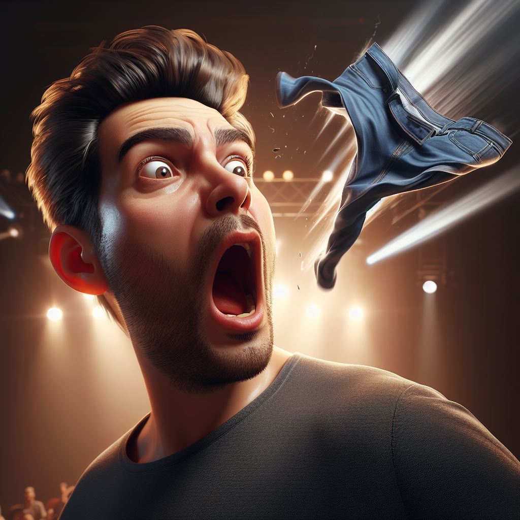 Pants thrown in face - AI Stock Photo