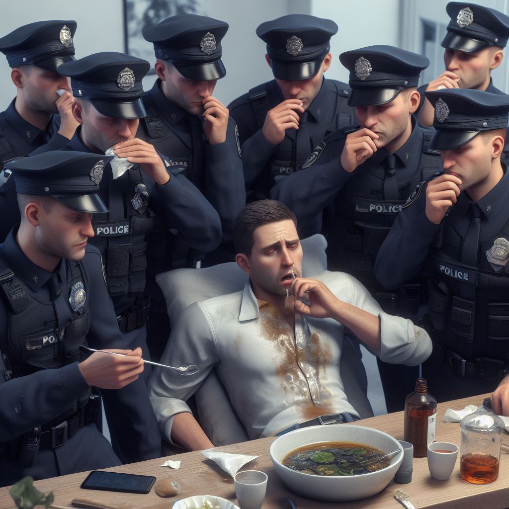 Police Illness - AI Stock Photo