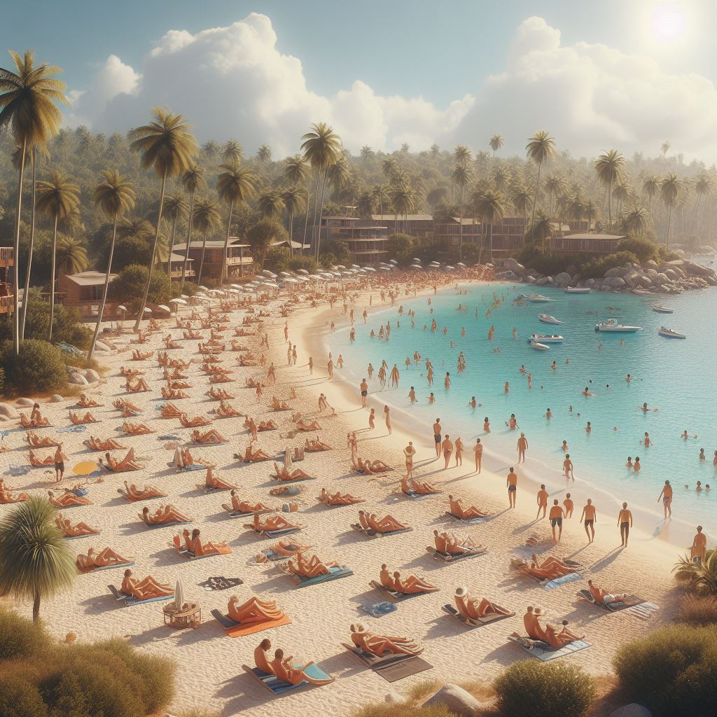 Sunbathers - AI Stock Photo