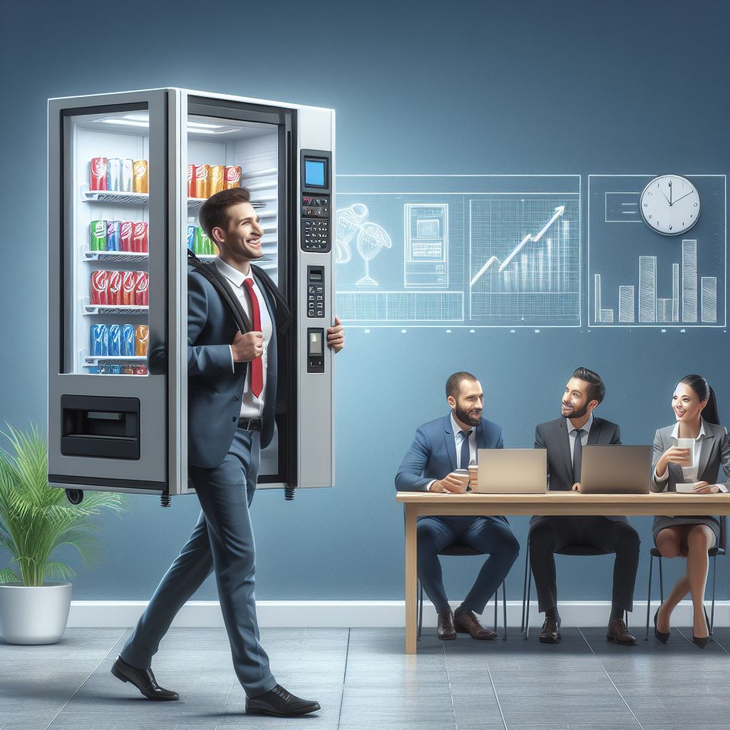 Vending Machine Salesperson - AI Stock Photo