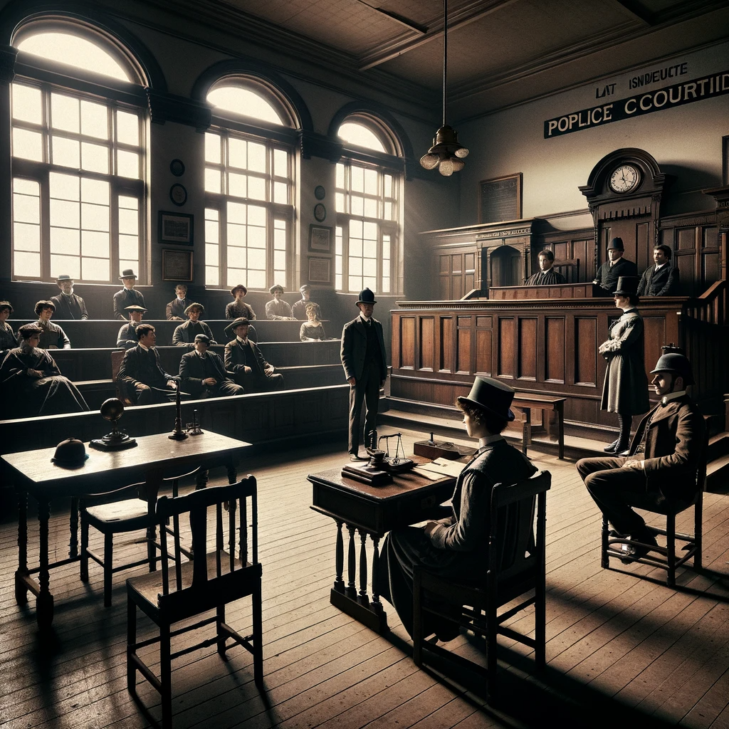 19th Century Police Courtroom - AI Stock Photo