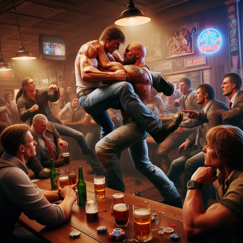 Bar Fight - AI Stock Photo