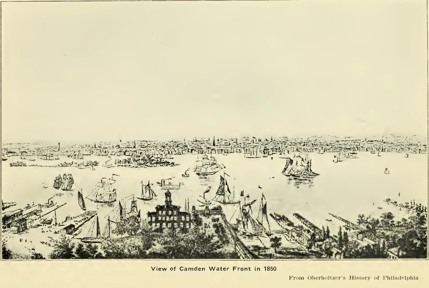 View of Camden Waterfront in 1850