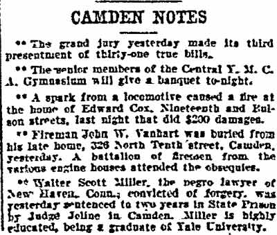 Philadelphia Inquirer, May 21, 1903 — Camden Notes