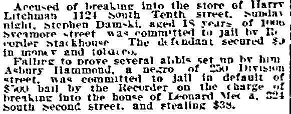 Philadelphia Inquirer, September 9, 1914 — Harry Litchman store burgled