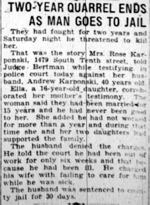 Camden Courier-Post, January 9, 1928 — Two-Year Quarrel Ends as Man Goes to Jail