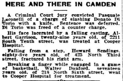 Philadelphia Inquirer, March 2, 1919 — Here and There in Camden, Albert Garrison