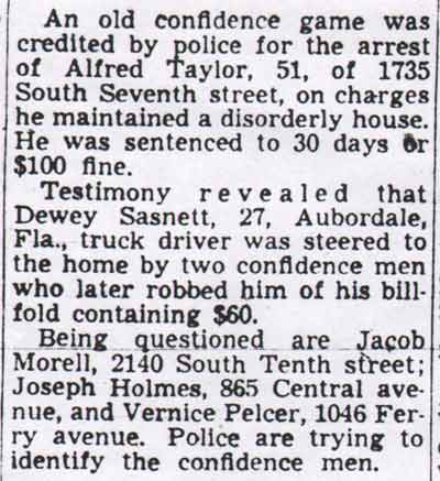 Camden Courier-Post, June 4, 1948 — confidence game, 2140 South Tenth street