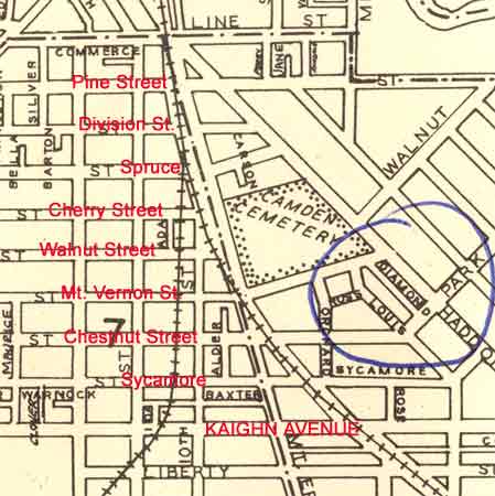 1946 map of Camden showing Alder Street