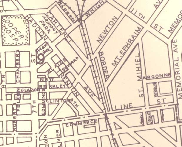 1946 Map of Camden showing original Pulaski Park location