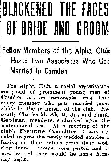 Philadelphia Inquirer, September 26, 1907 — Blackened the Faces of Bride and Groom, 584 Auburn Street