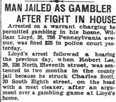 Man Jailed as Gambler After Fight in House, Camden Courier-Post, March 22, 1938