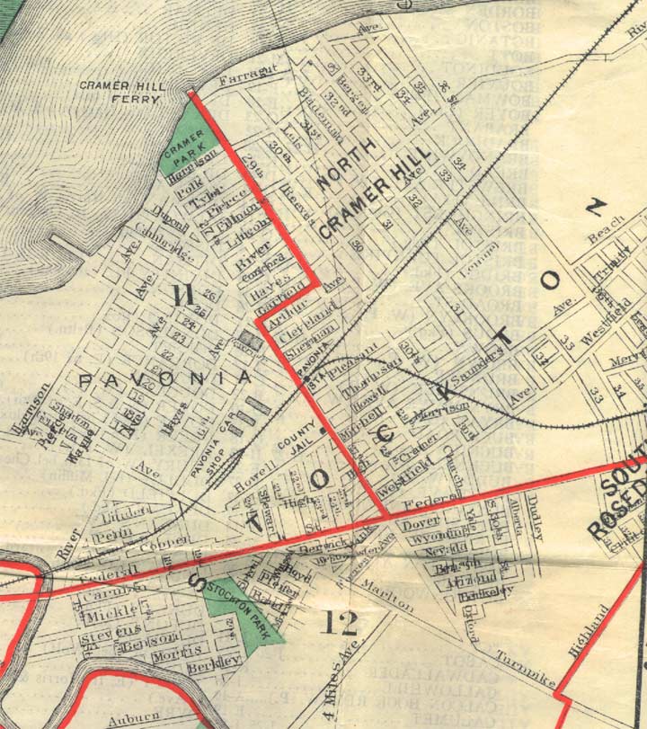 Map of Cramer Hill and East Camden, 1914