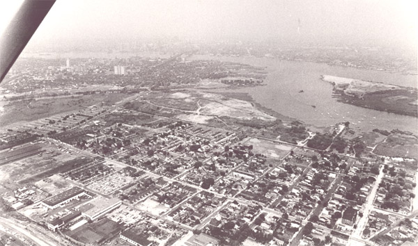 Aerial view looking west from North 26th Street and Howell Street