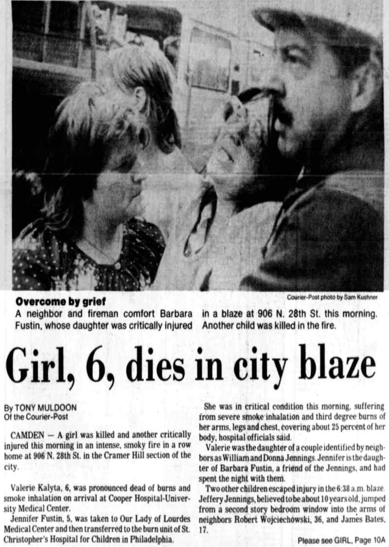 Girl, 6, Dies in City Blaze — Camden Courier-Post, March 14, 1984
