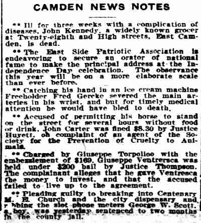 Camden News Notes — Camden Post-Telegram, March 12, 1910