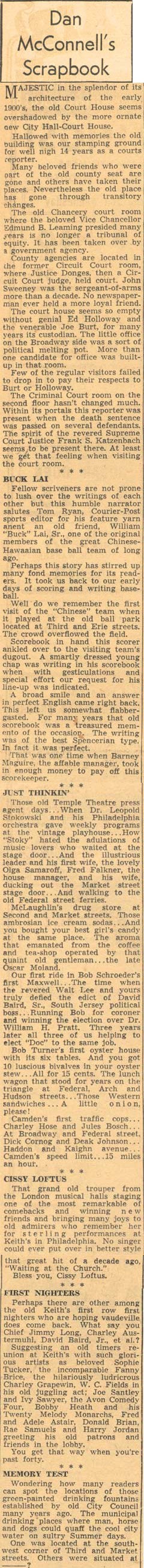 Dan McConnell's Scrapbook — Camden Courier-Post, June 7, 1939