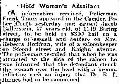 Hold Woman's Assailant, Philadelphia Inquirer, September 11, 1918