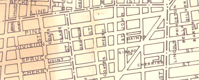 1946 map showing the Barton Street area at far right
