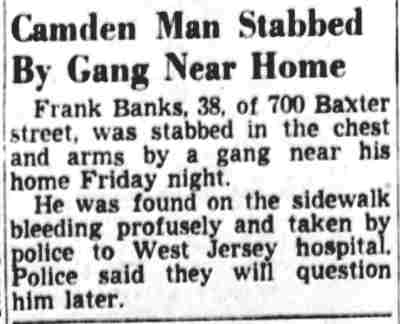 Camden Man Stabbed By Gang Near Home, Camden Courier-Post, November 12, 1948