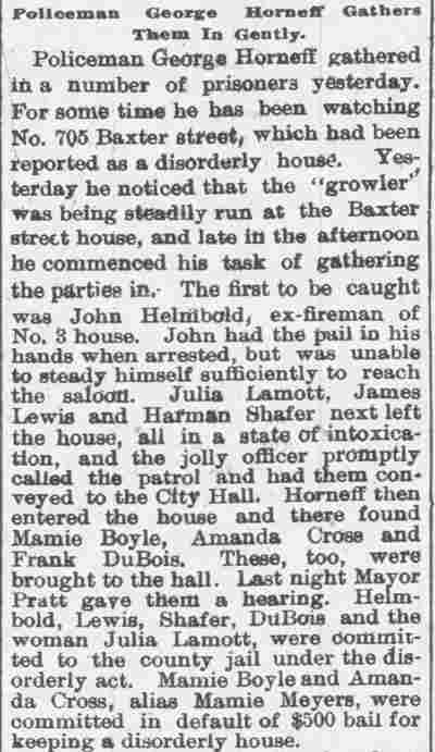 Policeman George Horneff Gathers Them In Gently, Camden Post, August 29, 1900