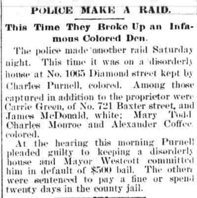 Police Make a Raid, Camden Daily Telegram, December 7, 1896