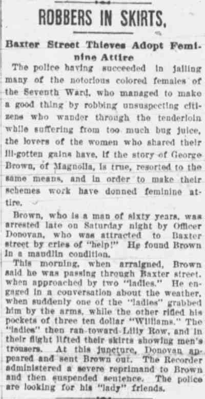 Robbers in Skirts, Camden Post-Telegram, July 2, 1900