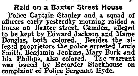 Raid on a Baxter Street House, Philadelphia Inquirer, May 25, 1903