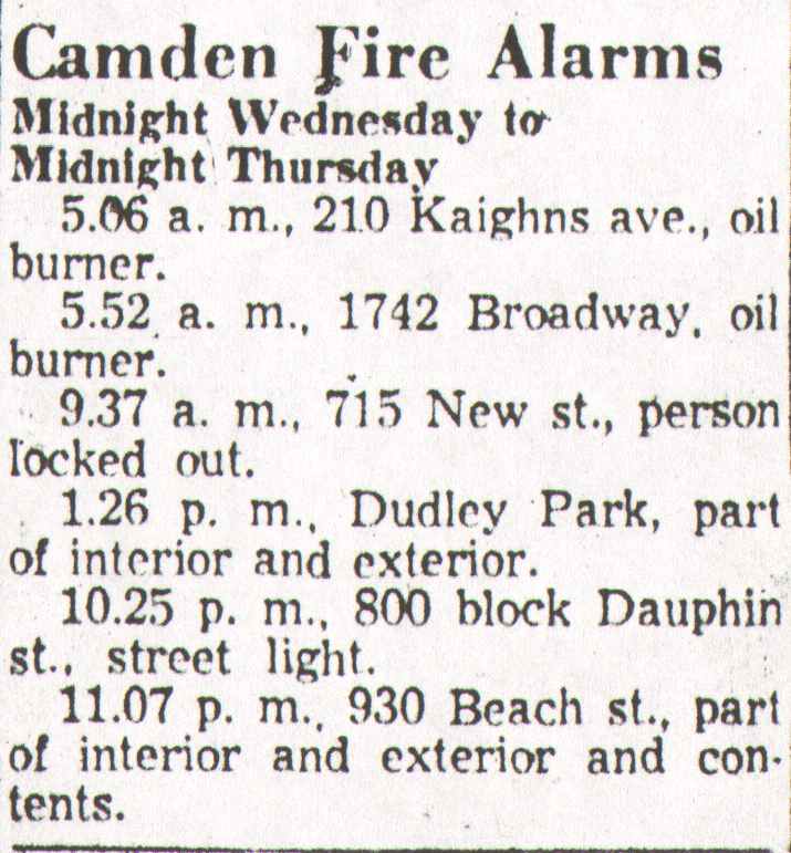 930 Beach Street, damaged by fire December 13, 1957